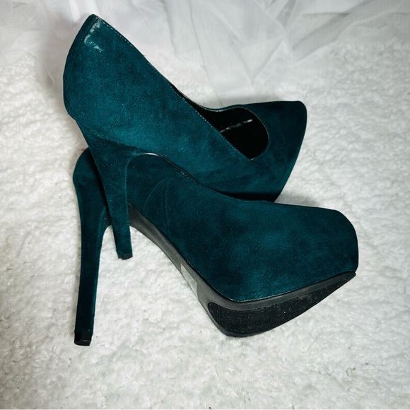 Qupid Teal Blue Faux Swuede sz 6 - Picture 8 of 11